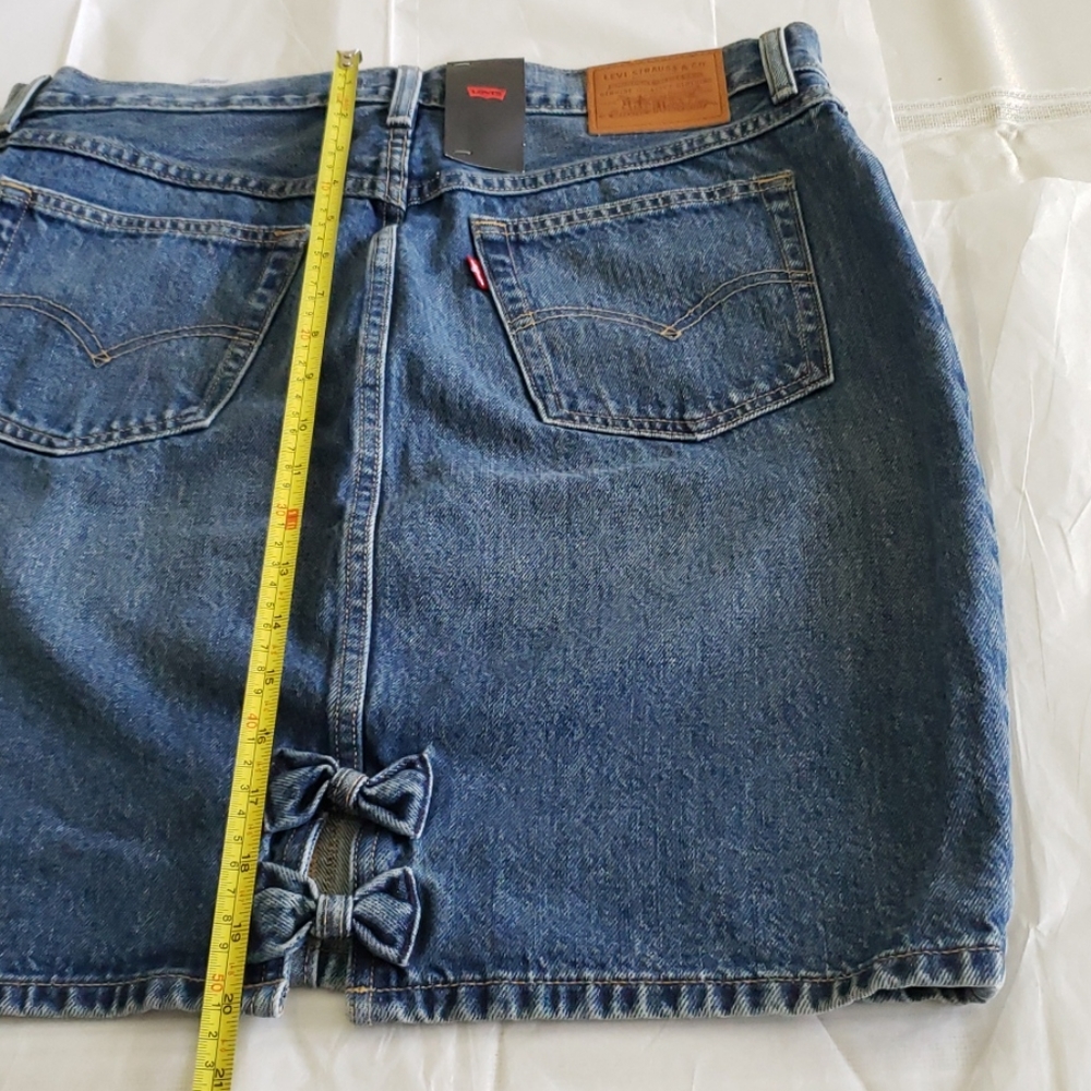 Levi’s New SKIRT 'Tie The Knot' Bow Back Denim Jean Mom Pencil Women's 31 - Picture 8 of 13
